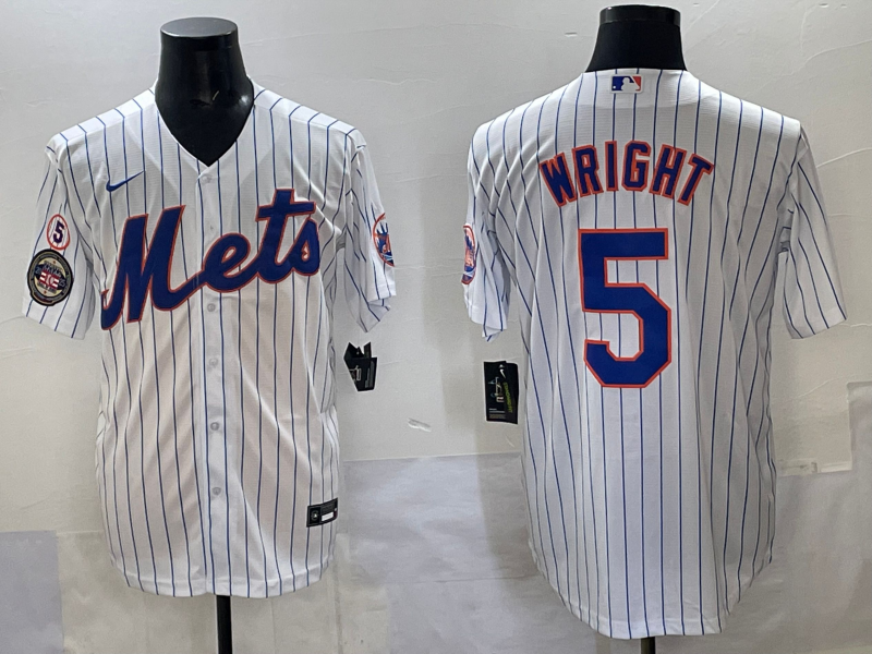 Men 2025 New York Mets #5 Wright white MLB Nike jersey style 5